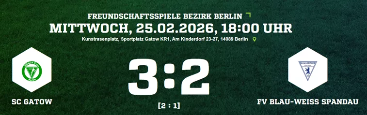 Erster Großfeldtest bestanden: SC Gatow schlägt Blau-Weiß Spandau 3:2